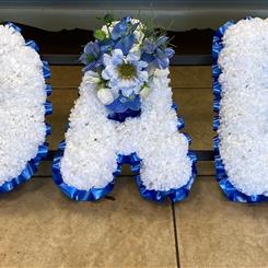 Silk flower letters 