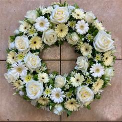 White Mix Flower Wreath