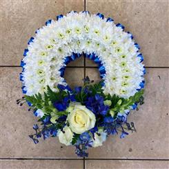 Blue Wreath with Ribbon