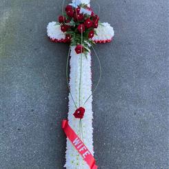 Red Rose Coffin Cross