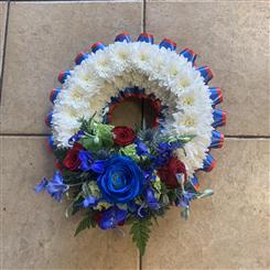 Blue &amp; Red Wreath