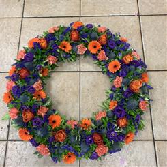 Orange &amp; Purple Thistle Wreath 