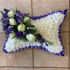 Purple &amp; White Pillow